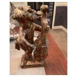 Antique Borghese violin playing cherub 9” x 14”