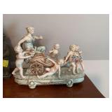 Large Meissen Putti cherubs-statue reproduction 15“ x 6“ x 11 1/2“. One repair noticed as shown in pictures on foot