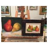 Three fruit oil on canvas 12 in. and 14 x 11