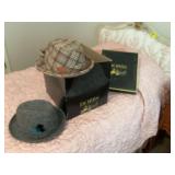 Vintage Dobbs hat box with a Dobbs hat and a Churchill Limited hat
