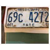 1970 Tate County Mississippi license plate