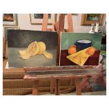 Two 14 x 11” oil on canvas fruits
