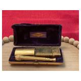 Antique Gillette razor complete set in brass case