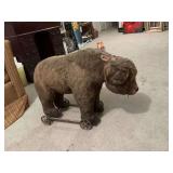 Large antique German STEIFF grizzly bear wheeled ride on￼. See photo for condition