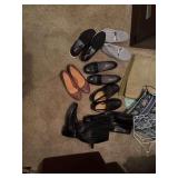 Kenneth Cole size 8 black leather boots with several pair of sz eight shoes