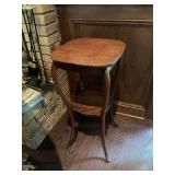Nice Tiger oak two tiered table 14” x 14” x 29 1/2”