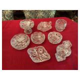 Beautiful grouping of mostly sawtooth Starburst decorative candy/dessert bowls (8)