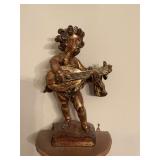 Antique Borchese mandolin playing angel 10” x 14”￼