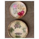 Two vintage floral plates 9 1/2 inches and 8 1/2 inches
