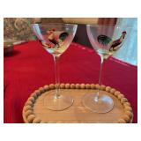 2-6 inch rooster stemware pieces