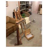 Painters easel with additional supplies