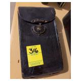 Vintage leather camera bag 4 1/2” x 8 1/2”