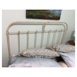 Antique metal ￼ headboard and rails  59“ x 49“
