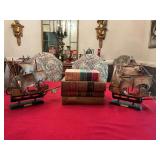 Group of vintage books with two Santa Maria ships which are 14” x 12”