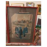 13 1/2 by 18 1/2 inch antique Asian picture