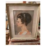 1962 framed pastel portrait by  William Lee Ballinger, 18” x 22”