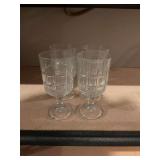 Set of four Anchor Hocking Tartan Manchester goblets-clear