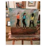 Dancers oil on canvas 18 in.²