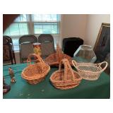 Group of baskets plus a fish bowl