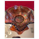 Fenton amethyst ruffled flower bowl 5 1/2” x 2”