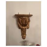Vintage ornate Gold gilt wall shelf. 10“ x 17“ appears to be plaster.