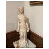 Alabaster statue of Greek goddess 6 1/2” x 24”