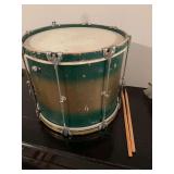 Antique 1920s Leeds marching band drum 16” x 13”