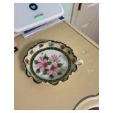 Hand painted Nippon nappy/candy dresser tray 6“ x 5“