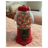 Coin operated gumball machine by Carousel… metal and glass 8” x 14 1/2”