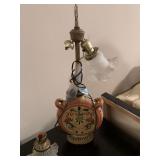 Vintage Italian porcelain lamp with double globes parts are there does need some repair