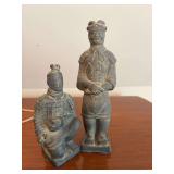 2 Genghis Khan terra-cotta Warriors, 6 inches and 10 inches ￼