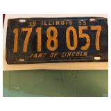 Vintage 1955 Illinois land of Lincoln license plate