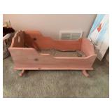 Wooden cradle 35” x 24” x 16”