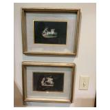 Nicely framed Set of two Roman wall art 15” x 12”