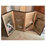 Vintage Japanese BYOBU folding screen panel. Four panels each 18 inches wide total dimension is 72” x 36”.