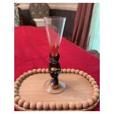 Orrefors Gunnar Cyren Nobel Banquit Devil Schnapps shot glass. Sweden. 6 inches tall.
