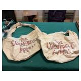 Two vintage commercial appeal paper boy bags