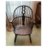 Antique Windsor Crockett chair with Woven Rush seat 23” x 31” x 34” seat height 16 inches