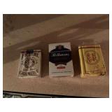 Three packs of vintage cigarettes as shown