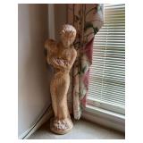 Antique cement statue 11“ x 9“ x 39“￼