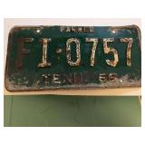 Tennessee farmer 1965 license plate