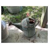 Vintage galvanized metal watering can. 18 1/2” x 9” x 14”