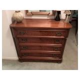 Vintage Burlwood four drawer chest 41“ x 19 1/2“ x 36“ contents not included