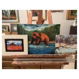 Two 8 x 10 oil on canvas board paintings and a by 16 x 12 inch oil on canvas