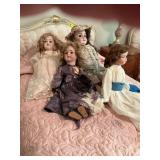 Set of 4 Antique Bisque dolls
