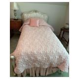 French provincial twin size bed with foot and headboard