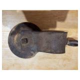 Antique wooden pulley 5 1/2” x 11 1/2”