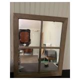 Wood mirrored faux window, very heavy 18 1/2” x 23”