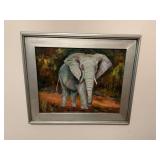 Elephant oil painting, 25 x 21”