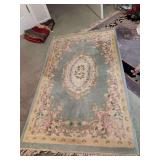 Genuine Khalabar￼ hand Roven rug from India 38” x 64” some fringe￼ damage as shown